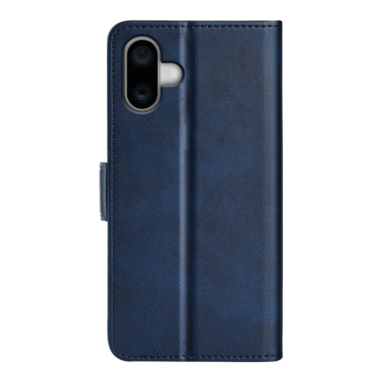 For iPhone 16 Plus Dual-side Magnetic Buckle Horizontal Flip Leather Phone Case(Dark Blue) - iPhone 16 Plus Cases by PMC Jewellery | Online Shopping South Africa | PMC Jewellery | Buy Now Pay Later Mobicred