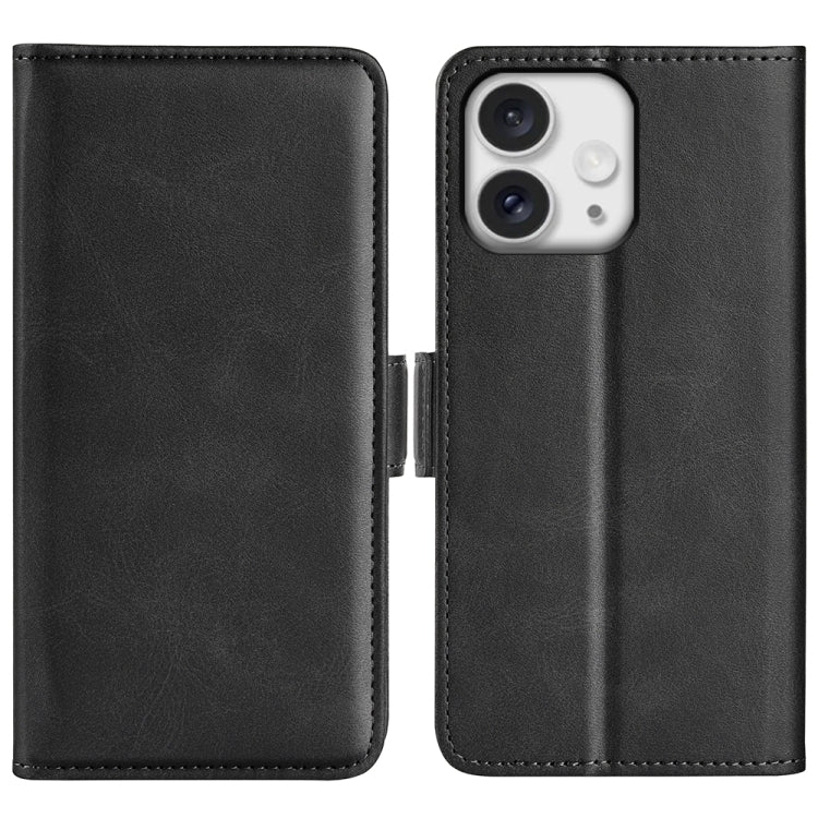 For iPhone 16 Pro Dual-side Magnetic Buckle Horizontal Flip Leather Phone Case(Black) - iPhone 16 Pro Cases by PMC Jewellery | Online Shopping South Africa | PMC Jewellery | Buy Now Pay Later Mobicred