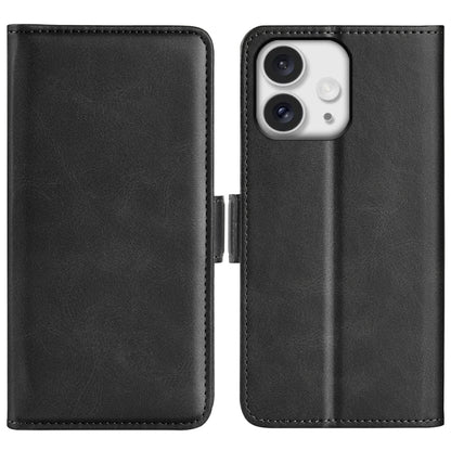 For iPhone 16 Pro Dual-side Magnetic Buckle Horizontal Flip Leather Phone Case(Black) - iPhone 16 Pro Cases by PMC Jewellery | Online Shopping South Africa | PMC Jewellery | Buy Now Pay Later Mobicred