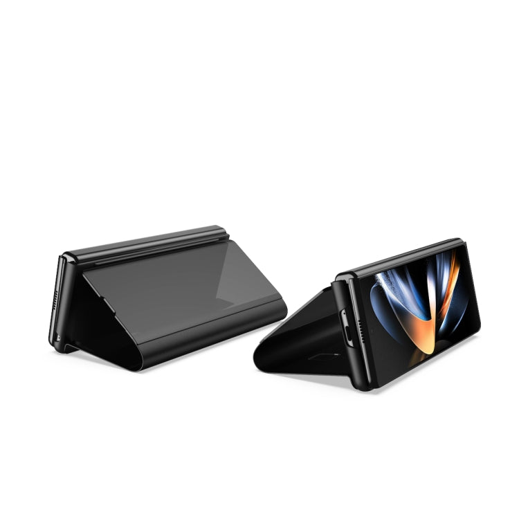 For Galaxy Z Fold 5 5G Plated Mirror Horizontal Flip Leather Phone Case with Holder(Gold) - free shipping - PMC TechLife - Order now!