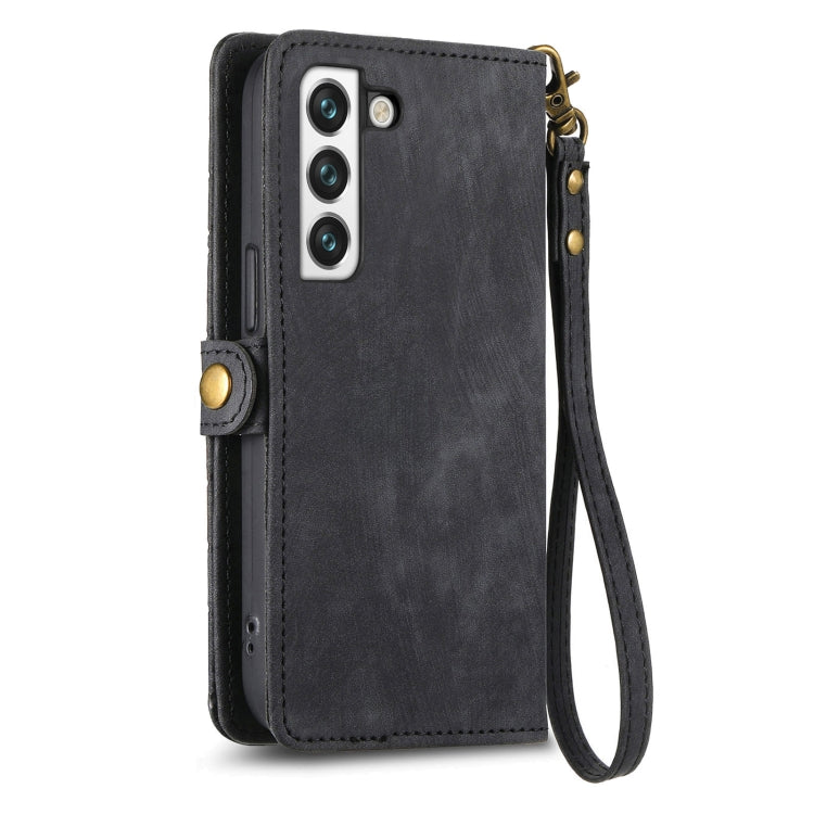 For Samsung Galaxy S23+ 5G Geometric Zipper Wallet Side Buckle Leather Phone Case(Black) - free shipping - PMC TechLife - Order now!