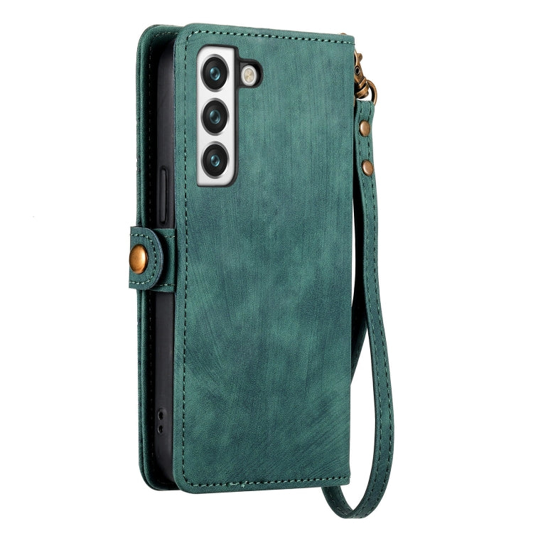 For Samsung Galaxy S23 Ultra 5G Geometric Zipper Wallet Side Buckle Leather Phone Case(Green) - free shipping - PMC TechLife - Order now!