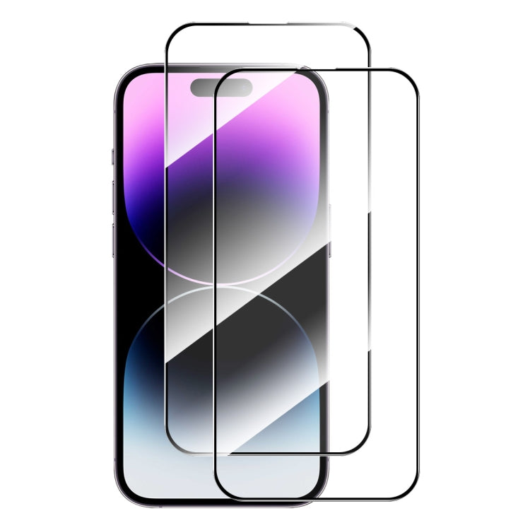 For iPhone 16 Plus 2pcs ENKAY Full Glue High Aluminum-silicon Tempered Glass Film - iPhone 16 Plus Tempered Glass by ENKAY | Online Shopping South Africa | PMC Jewellery | Buy Now Pay Later Mobicred