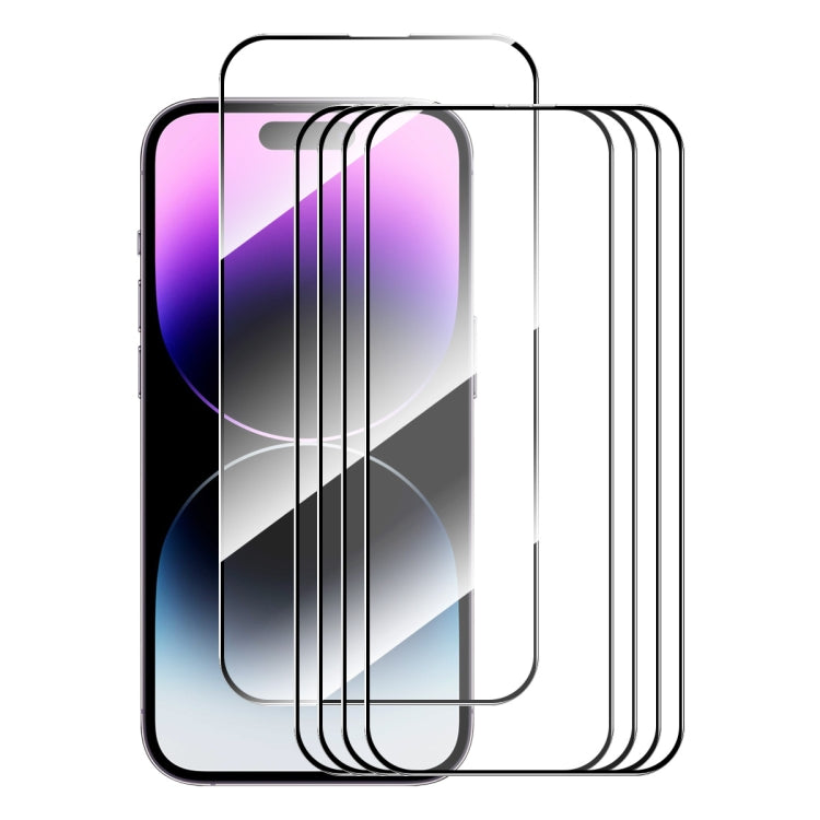 For iPhone 16 Plus 5pcs ENKAY Full Glue High Aluminum-silicon Tempered Glass Film - iPhone 16 Plus Tempered Glass by ENKAY | Online Shopping South Africa | PMC Jewellery | Buy Now Pay Later Mobicred