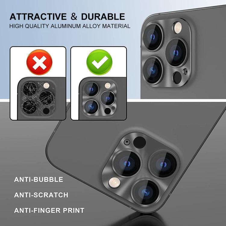 For iPhone 15 Pro / 15 Pro Max ENKAY Aluminium Alloy Tempered Glass Lens Cover Film(Black) - free shipping - PMC Jewellery - Order now!