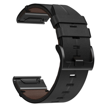 For Garmin EPIX Gen 2 22mm Leather Textured Watch Band(Black) - Watch Bands by PMC Jewellery | Online Shopping South Africa | PMC Jewellery