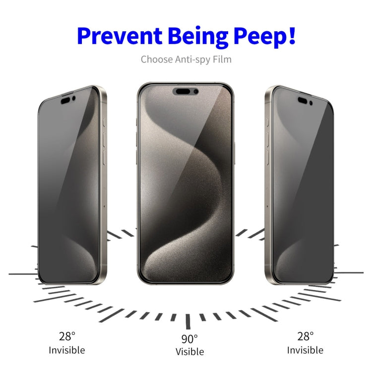 For iPhone 16 Pro 2pcs ENKAY Hat-Prince 28�� Anti-peeping Tempered Glass Protector Full Screen Film - iPhone 16 Pro Tempered Glass by ENKAY | Online Shopping South Africa | PMC TechLife | Buy Now Pay Later Mobicred