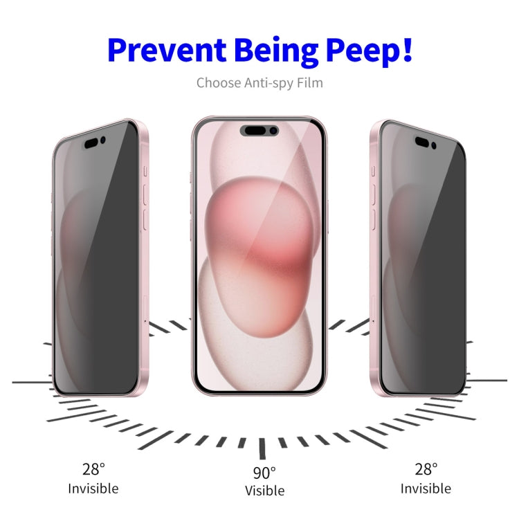 For iPhone 16 5pcs ENKAY Hat-Prince 28�� Anti-peeping Tempered Glass Protector Full Screen Film - free shipping - PMC TechLife - Order now!