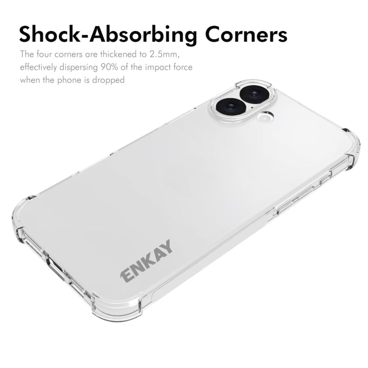 For iPhone 16 Plus ENKAY Hat-Prince Transparent TPU Shockproof Phone Case - iPhone 16 Plus Cases by ENKAY | Online Shopping South Africa | PMC Jewellery | Buy Now Pay Later Mobicred