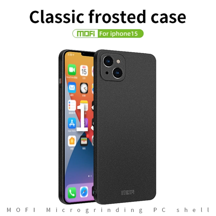 For iPhone 15 MOFI Fandun Series Frosted PC Ultra-thin All-inclusive Phone Case(Red) - iPhone 15 Cases by MOFI | Online Shopping South Africa | PMC TechLife | Buy Now Pay Later Mobicred