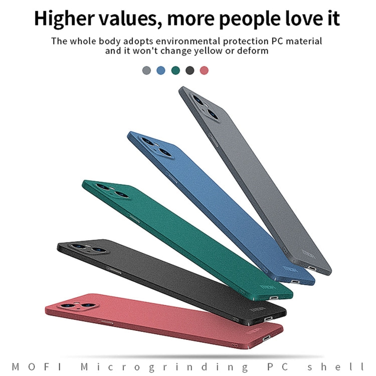 For iPhone 15 MOFI Fandun Series Frosted PC Ultra-thin All-inclusive Phone Case(Red) - iPhone 15 Cases by MOFI | Online Shopping South Africa | PMC TechLife | Buy Now Pay Later Mobicred
