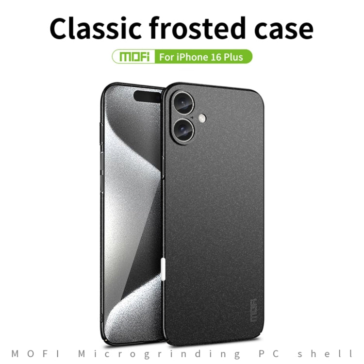 For iPhone 16 Plus MOFI Fandun Series Frosted PC Ultra-thin All-inclusive Phone Case(Green) - iPhone 16 Plus Cases by MOFI | Online Shopping South Africa | PMC Jewellery | Buy Now Pay Later Mobicred