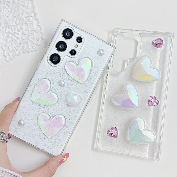 For Samsung Galaxy S22 Ultra 5G Love Epoxy TPU Protective Case(Transparent) - Galaxy S22 Ultra 5G Cases by PMC TechLife | Online Shopping South Africa | PMC TechLife