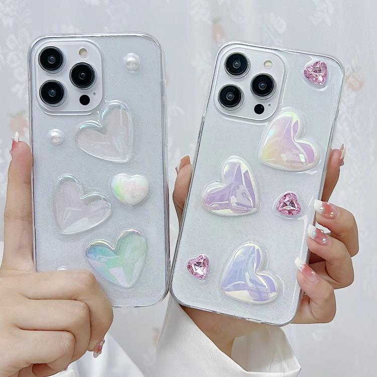 For iPhone 16e Love Epoxy TPU Phone Case(Pink) - iPhone 16e Cases by PMC TechLife | Online Shopping South Africa | PMC TechLife | Buy Now Pay Later Mobicred
