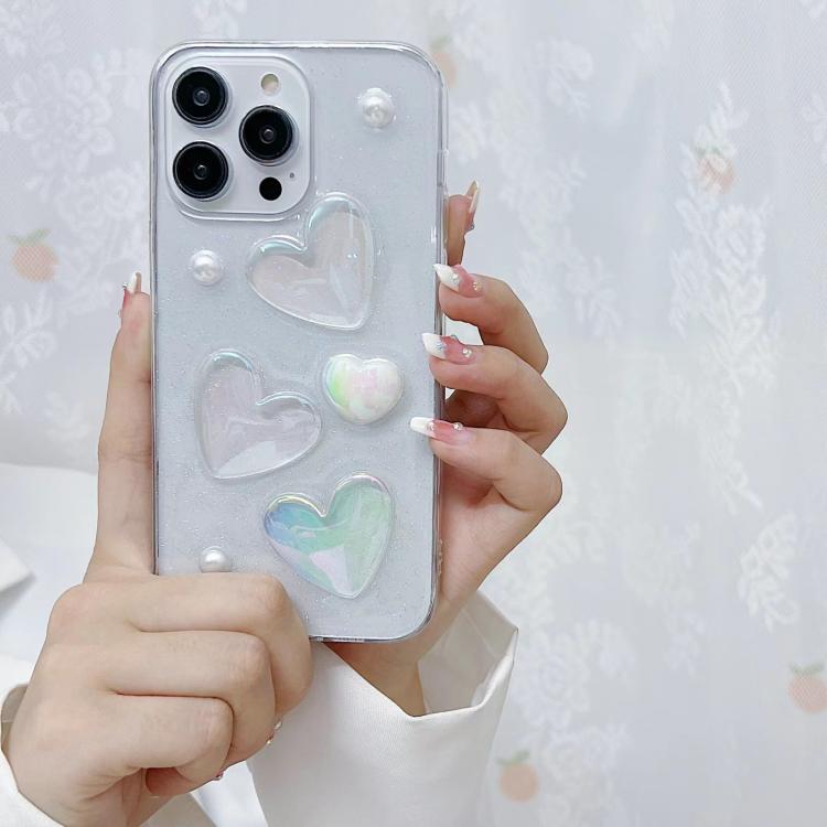 For iPhone 16e Love Epoxy TPU Phone Case(Pink) - iPhone 16e Cases by PMC TechLife | Online Shopping South Africa | PMC TechLife | Buy Now Pay Later Mobicred
