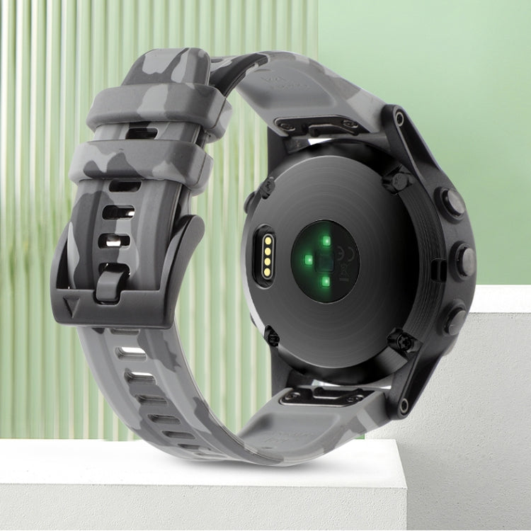 For Garmin Approach S62 22mm Camouflage Silicone Watch Band(Camouflage Grey) - Watch Bands by PMC TechLife | Online Shopping South Africa | PMC TechLife