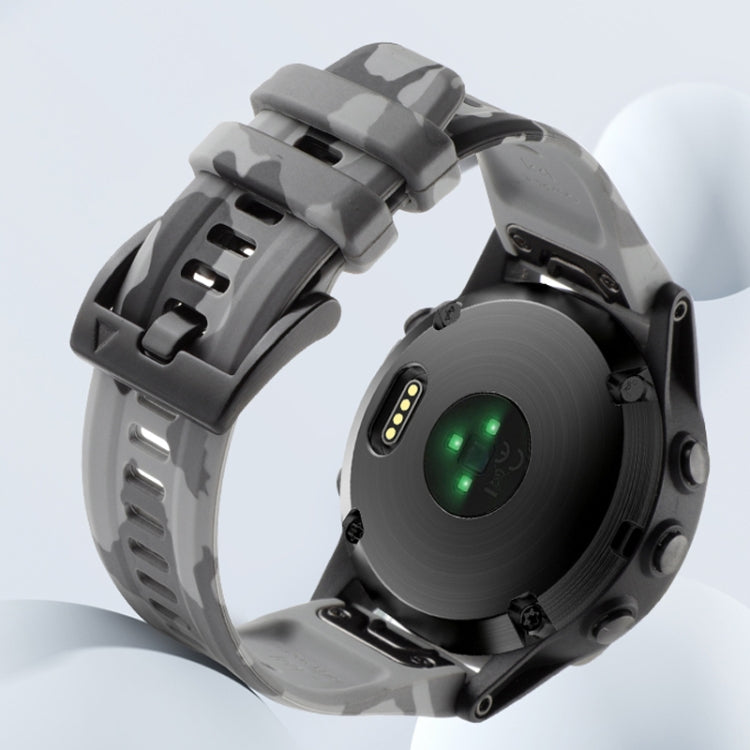 For Garmin Approach S62 22mm Camouflage Silicone Watch Band(Camouflage Black) - Watch Bands by PMC TechLife | Online Shopping South Africa | PMC TechLife