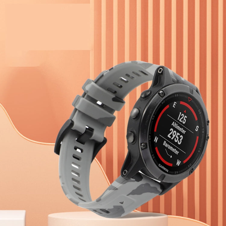 For Garmin Approach S62 22mm Camouflage Silicone Watch Band(Camouflage Grey) - Watch Bands by PMC TechLife | Online Shopping South Africa | PMC TechLife