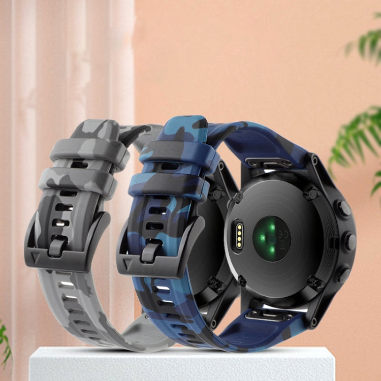 For Garmin Approach S62 22mm Camouflage Silicone Watch Band(Camouflage Black) - Watch Bands by PMC TechLife | Online Shopping South Africa | PMC TechLife