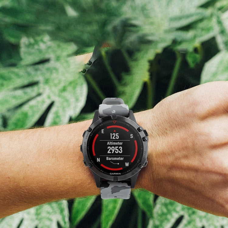 For Garmin Approach S62 22mm Camouflage Silicone Watch Band(Camouflage Grey) - Watch Bands by PMC TechLife | Online Shopping South Africa | PMC TechLife