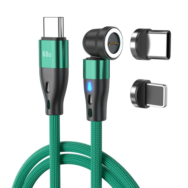 ENKAY PD60W Type-C to Type-C / 8 Pin Magnetic 540 Degrees Rotating Fast Charging Cable, Length:2m(Green) - Charging Cable & Head by ENKAY | Online Shopping South Africa | PMC Jewellery | Buy Now Pay Later Mobicred