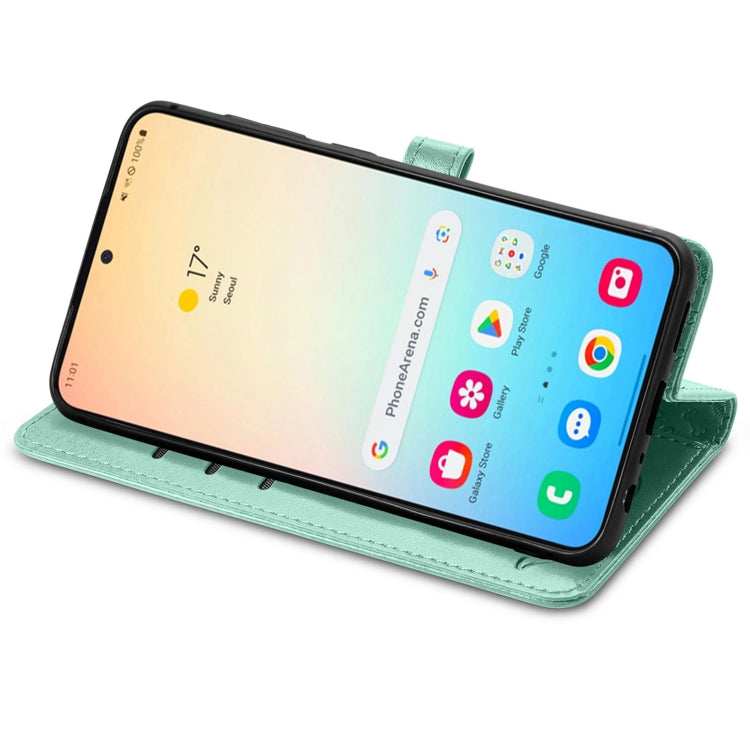 For Samsung Galaxy S25 Ultra 5G Cat and Dog Embossed Leather Phone Case(Green) - Galaxy S25 Ultra 5G Cases by PMC Jewellery | Online Shopping South Africa | PMC Jewellery | Buy Now Pay Later Mobicred