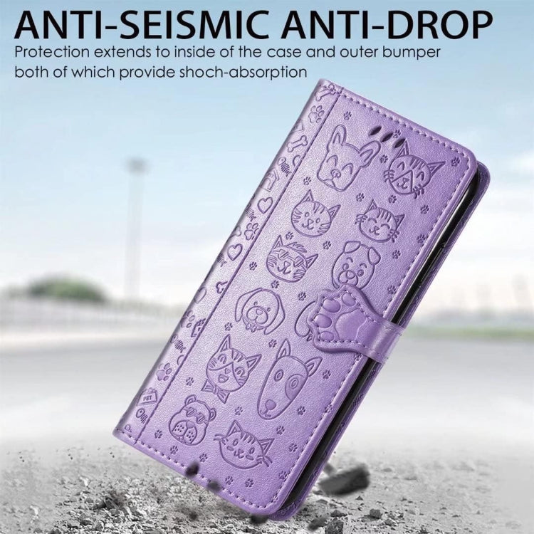 For Samsung Galaxy S25 Ultra 5G Cat and Dog Embossed Leather Phone Case(Pink) - Galaxy S25 Ultra 5G Cases by PMC Jewellery | Online Shopping South Africa | PMC Jewellery | Buy Now Pay Later Mobicred