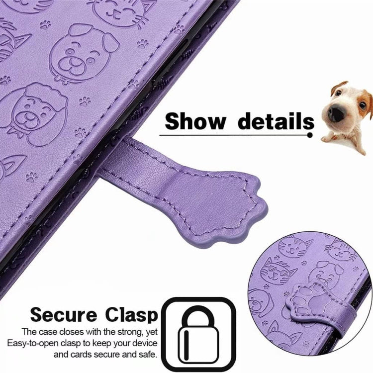For Samsung Galaxy S25 Ultra 5G Cat and Dog Embossed Leather Phone Case(Yellow) - Galaxy S25 Ultra 5G Cases by PMC Jewellery | Online Shopping South Africa | PMC Jewellery | Buy Now Pay Later Mobicred