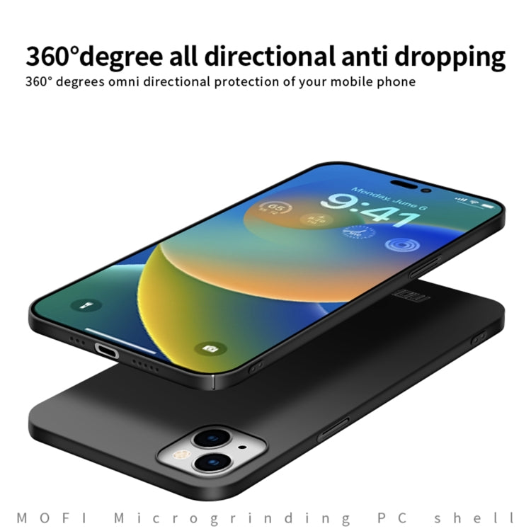 For iPhone 15 MOFI Frosted PC Ultra-thin Hard Phone Case(Black) - iPhone 15 Cases by MOFI | Online Shopping South Africa | PMC TechLife | Buy Now Pay Later Mobicred