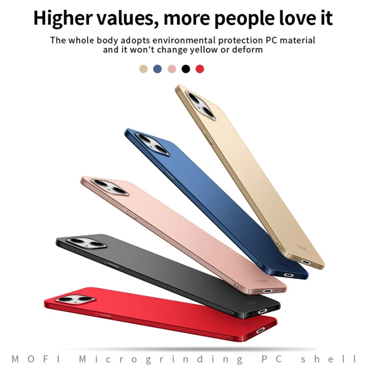 For iPhone 15 MOFI Frosted PC Ultra-thin Hard Phone Case(Gold) - free shipping - PMC TechLife - Order now!