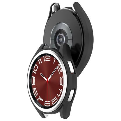 For Samsung Galaxy Watch 6 Classic 47mm Half Coverage Hollow PC Watch Protective Case(Black) - Watch Cases by PMC Jewellery | Online Shopping South Africa | PMC Jewellery