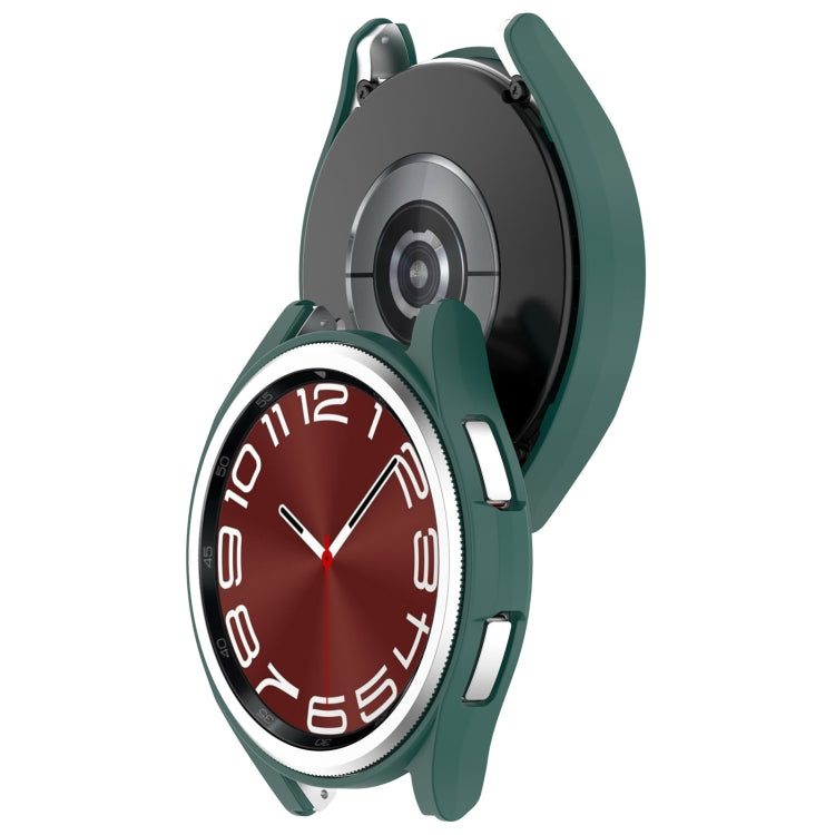 For Samsung Galaxy Watch 6 Classic 47mm Half Coverage Hollow PC Watch Protective Case(Green) - Watch Cases by PMC TechLife | Online Shopping South Africa | PMC TechLife