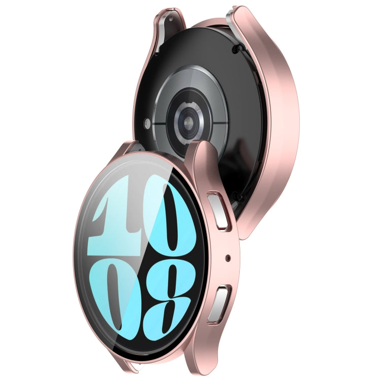 For Samsung Galaxy Watch6 40mm PC + Tempered Film Integrated Watch Protective Case(Rose Gold) - Watch Cases by PMC TechLife | Online Shopping South Africa | PMC TechLife