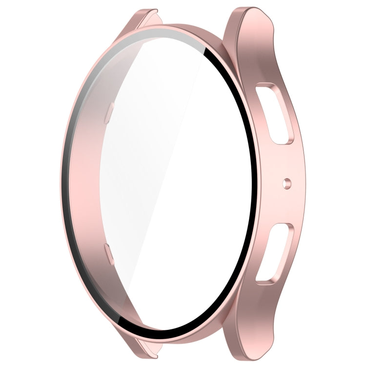 For Samsung Galaxy Watch6 44mm PC + Tempered Film Integrated Watch Protective Case(Rose Gold) - Watch Cases by PMC TechLife | Online Shopping South Africa | PMC TechLife