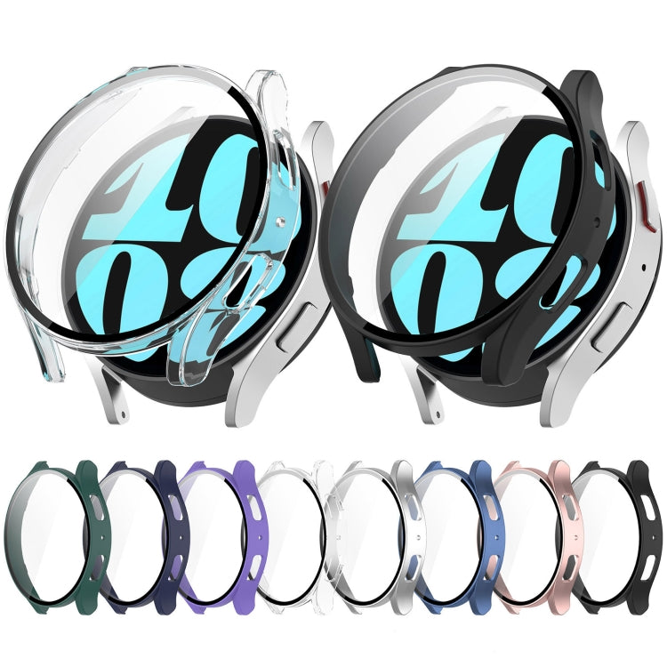 For Samsung Galaxy Watch6 44mm PC + Tempered Film Integrated Watch Protective Case(Rose Gold) - Watch Cases by PMC TechLife | Online Shopping South Africa | PMC TechLife