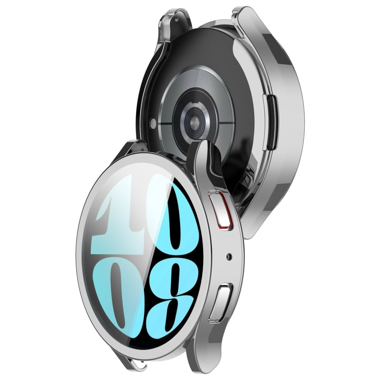 For Samsung Galaxy Watch6 44mm Full Coverage TPU Electroplated Watch Protective Case(Silver) - Watch Cases by PMC TechLife | Online Shopping South Africa | PMC TechLife