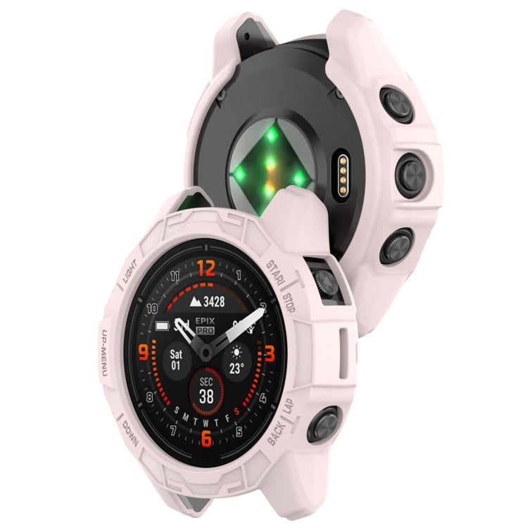 For Garmin Epix Pro 51mm / Fenix 7X / 7X Pro Armored TPU Half Wrapped Watch Protective Case(Pink) - Watch Cases by PMC TechLife | Online Shopping South Africa | PMC TechLife