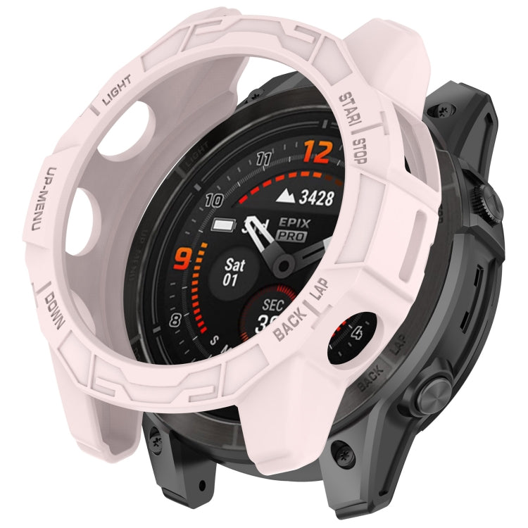 For Garmin Epix Pro / Epix Pro Gen 2 42mm / Fenix 7S / 7S Pro Armored TPU Half Wrapped Watch Protective Case(Pink) - Watch Cases by PMC TechLife | Online Shopping South Africa | PMC TechLife | Buy Now Pay Later Mobicred