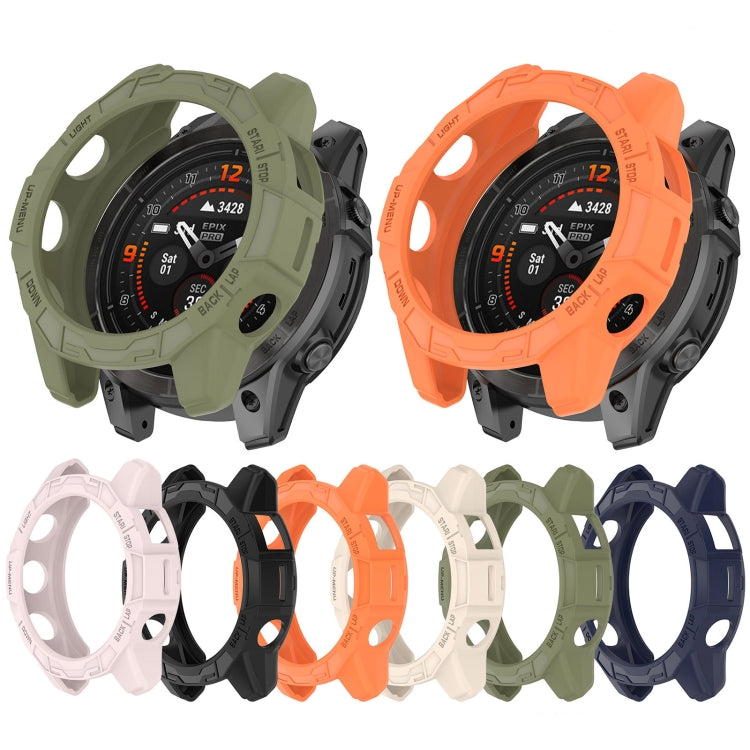 For Garmin Epix Pro 51mm / Fenix 7X / 7X Pro Armored TPU Half Wrapped Watch Protective Case(Pink) - Watch Cases by PMC TechLife | Online Shopping South Africa | PMC TechLife