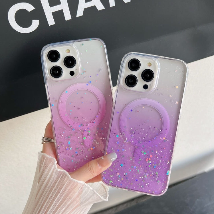 For iPhone 14 Pro MagSafe Glitter Hybrid Clear TPU Phone Case(White) - iPhone 14 Pro Cases by PMC Jewellery | Online Shopping South Africa | PMC Jewellery