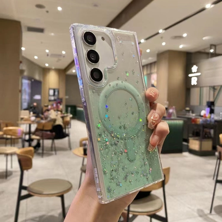 For Samsung Galaxy S22 5G Magsafe Glitter TPU Phone Protective Case(Green) - Galaxy S22 5G Cases by PMC TechLife | Online Shopping South Africa | PMC TechLife