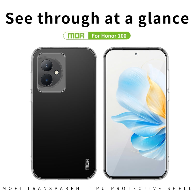 For Honor 100 MOFI Ming Series Ultra-thin TPU Phone Case(Transparent) - Honor Cases by MOFI | Online Shopping South Africa | PMC Jewellery