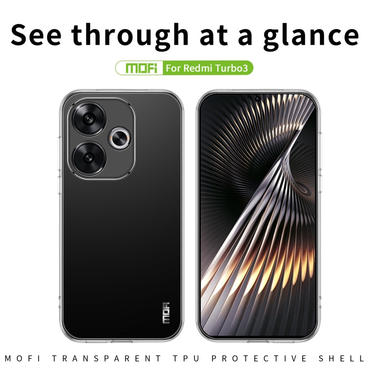 ForXiaomi Redmi Turbo 3 MOFI Ming Series Ultra-thin TPU Phone Case(Transparent) - Xiaomi Cases by MOFI | Online Shopping South Africa | PMC Jewellery | Buy Now Pay Later Mobicred