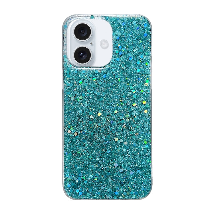 For iPhone 16 Glitter Sequins Epoxy TPU Phone Case(Green) - iPhone 16 Cases by PMC TechLife | Online Shopping South Africa | PMC TechLife | Buy Now Pay Later Mobicred