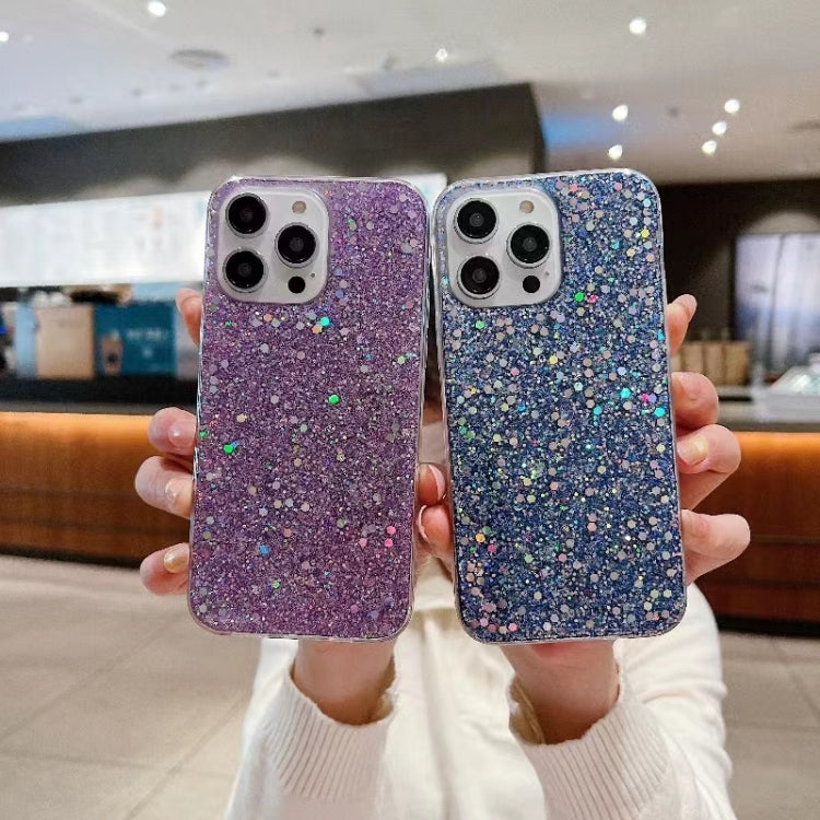 For iPhone 16 Glitter Sequins Epoxy TPU Phone Case(Blue) - iPhone 16 Cases by PMC TechLife | Online Shopping South Africa | PMC TechLife | Buy Now Pay Later Mobicred
