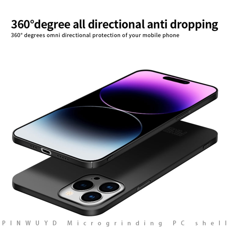 For iPhone 15 Pro PINWUYO Micro-Frosted PC Ultra-thin Hard Phone Case with Magsafe Magnetic Ring(Black) - free shipping - PMC TechLife - Order now!