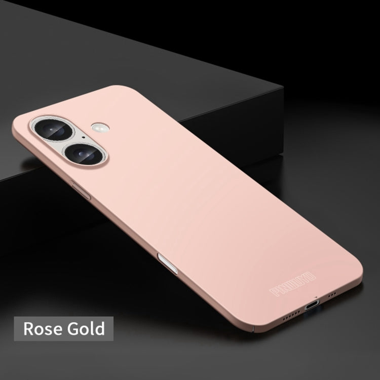 For iPhone 16 PINWUYO Micro-Frosted PC Ultra-thin Hard Phone Case with Magsafe Magnetic Ring(Rose Gold) - free shipping - PMC Jewellery - Order now!