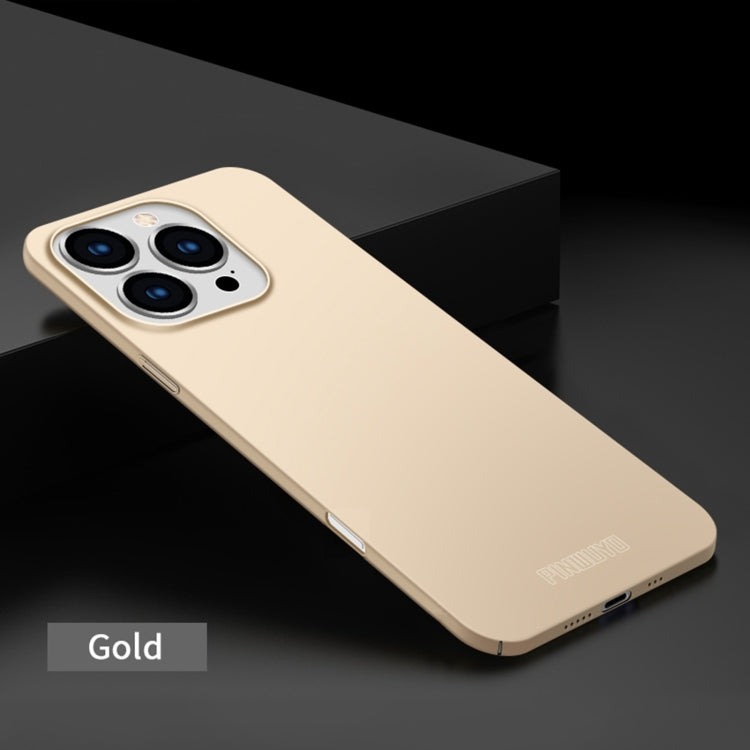 For iPhone 16 Pro PINWUYO Micro-Frosted PC Ultra-thin Hard Phone Case with Magsafe Magnetic Ring(Gold) - iPhone 16 Pro Cases by PINWUYO | Online Shopping South Africa | PMC Jewellery | Buy Now Pay Later Mobicred