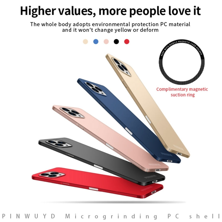 For iPhone 16 Pro Max PINWUYO Micro-Frosted PC Ultra-thin Hard Phone Case with Magsafe Magnetic Ring(Red) - free shipping - PMC Jewellery - Order now!