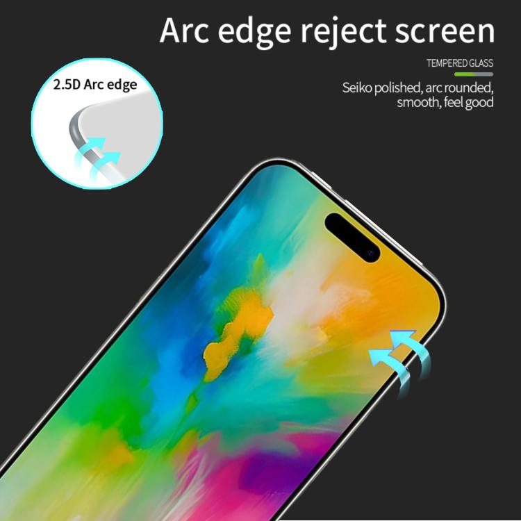 For iPhone 16 Plus PINWUYO 9H 2.5D Full Screen Tempered Glass Film(Black) - free shipping - PMC TechLife - Order now!